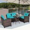 Outdoor Sofa Conversation Set with Coffee Table Rattan Seating